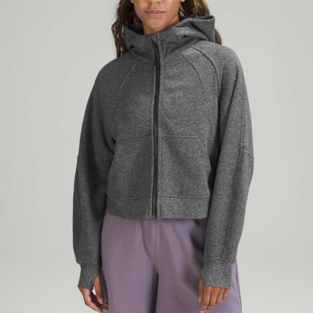 Lululemon Scuba Oversized Full Zip Heathered Speckled Black
